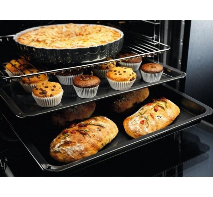 Духовой шкаф Electrolux электрический, 72л, A+, пар, дисплей, конвекция, пиролиз, телескопические направляющие, черный