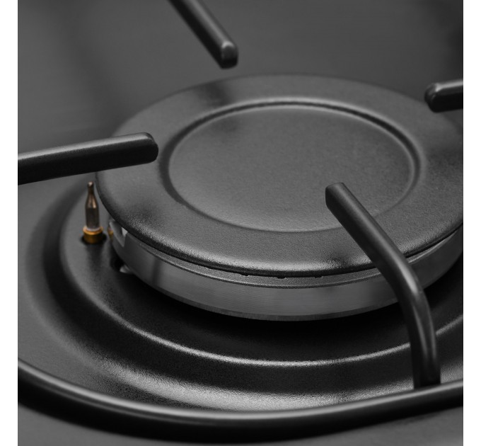 Плита ARDESTO газова, 50л, 50x60см, скляна кришка, електропідпал, таймер, термометр, каво адаптер, форсунки LPG (підключення газового балона), чорний