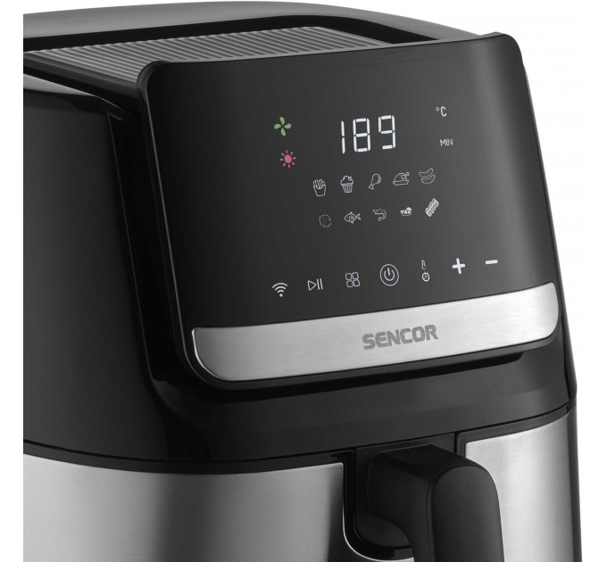 Мультипечь Sencor Vita, 1600Вт, чаша-6.5л, сенсорное управл., 10 программ, нерж. сталь, пластик, черный
