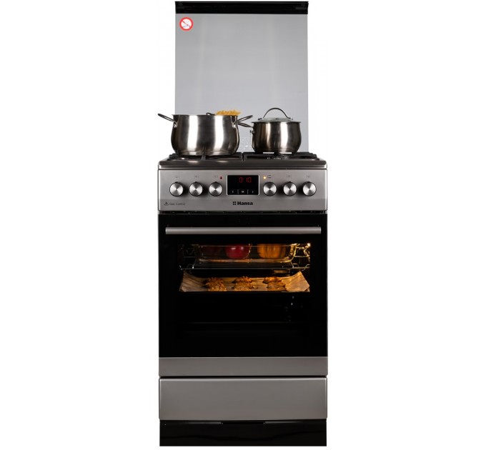 Плита Hansa комби, 65л, 50x60см, дисплей, конвекция, чугун, нерж