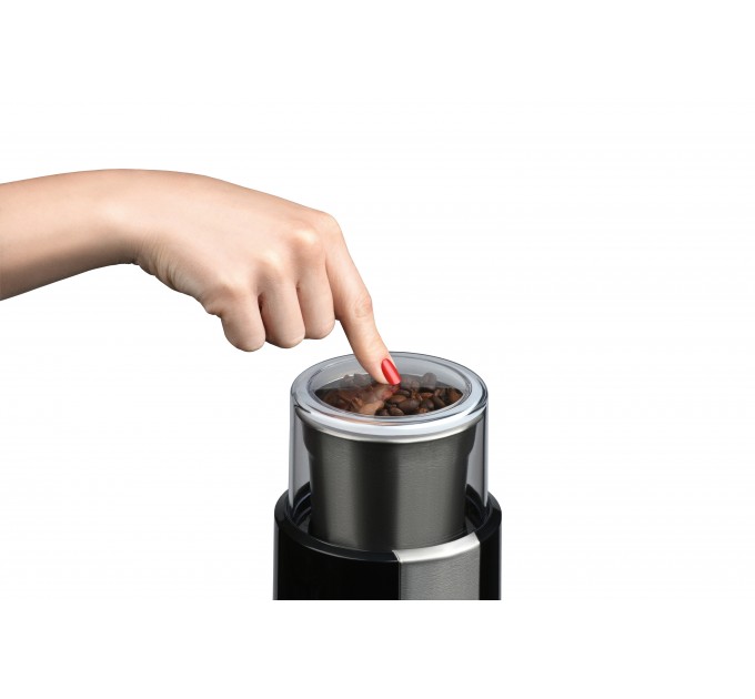 Кофемолка ARDESTO роторная 200Вт, емкость для зерен-60г, пластик/металл, черный