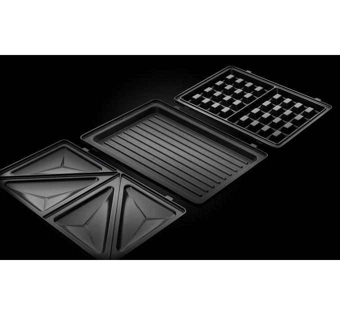 Мультимейкер Russell Hobbs Fiesta 750Вт, алюминий, 3 пластины, корпус-нерж.сталь/пластик, черный