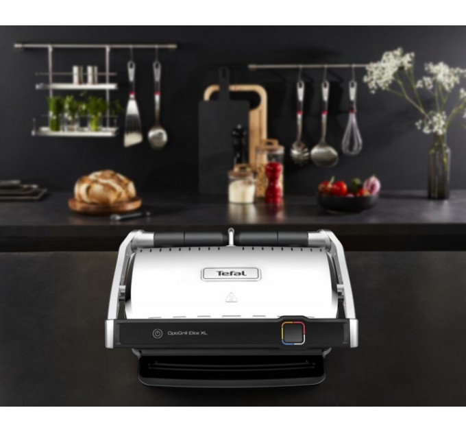 Гриль Tefal прижимний OptiGrill Elite XL 2200Вт, темп. режимів-16, з`ємні пластини, метал