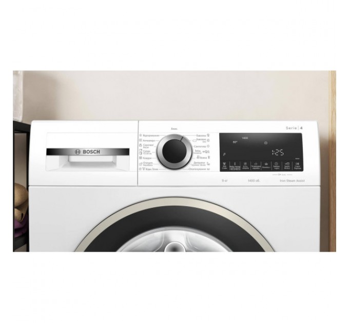 Пральна машина Bosch фронтальна, 8кг, 1400, A, 59см, дисплей, білий