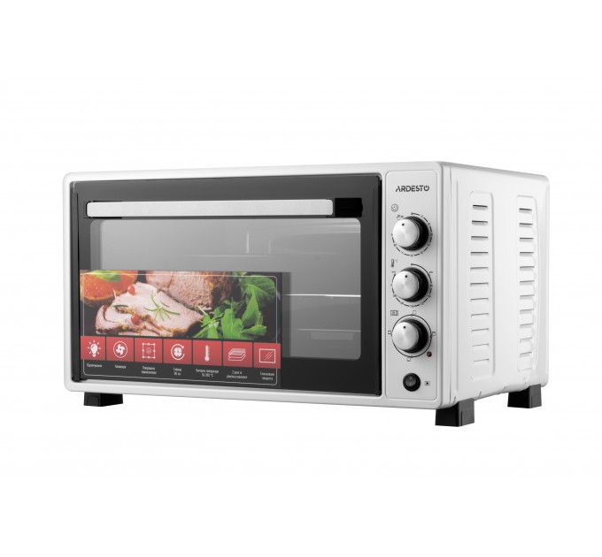 Печь электрическая ARDESTO, 52л, 1700Вт, механич., конвенция, двойное стекло, белый