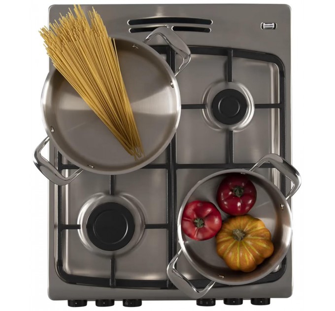 Плита Hansa комби, 62л, 50x60см, дисплей, конвекция, чугун, нерж