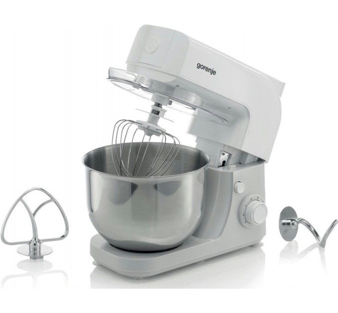 Кухонная машина Gorenje 800Вт, чаша-металл, корпус-металл, насадок-3, белый