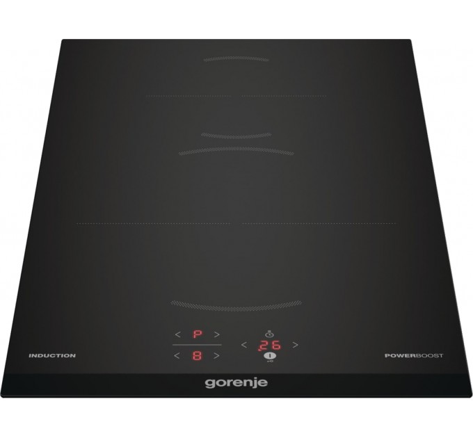Варильна поверхня Gorenje індукційна, 30см, Доміно, PowerBoost, TouchControl, поєднання конфорок, чорний
