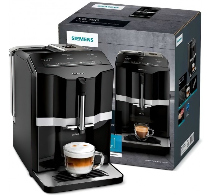 Кавомашина Siemens 1.4л, зерно + мелена, автомат.капучинатор, авторецептів - 5, чорний