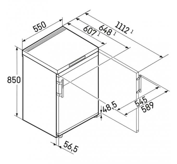 Морозильная камера Liebherr, 85x55x60.7, 106л, 1дв., A+, ST, белый