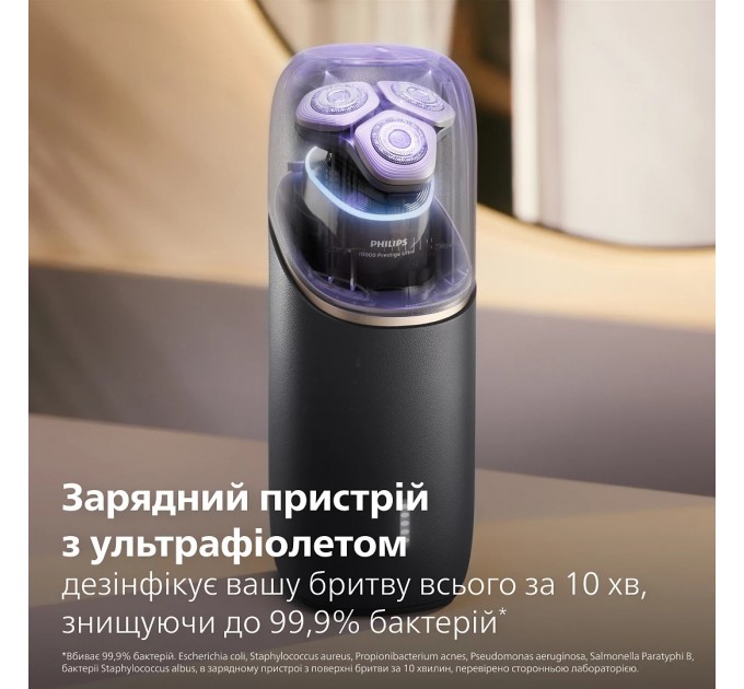 Бритва електр. Philips Series i9000 Prestige Ultra, бритв.головок-3, Li-Ion, сух.+волог., індикатор заряду, твердий чохол, хром