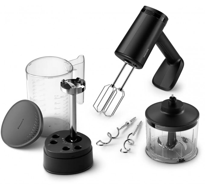 Міксер Philips ручний 5000 series 500Вт, насадки-4, блендер, подрібнювач, турборежим, чорний