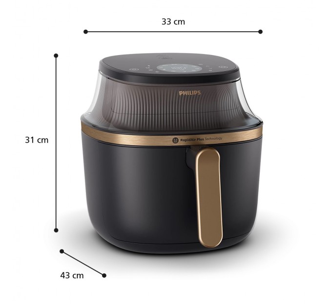 Мультипечь Philips Ovi Series 3000, 1700Вт, чаша-6.2л, сенсорное управл., 12 авто. программ, пластик, чорний