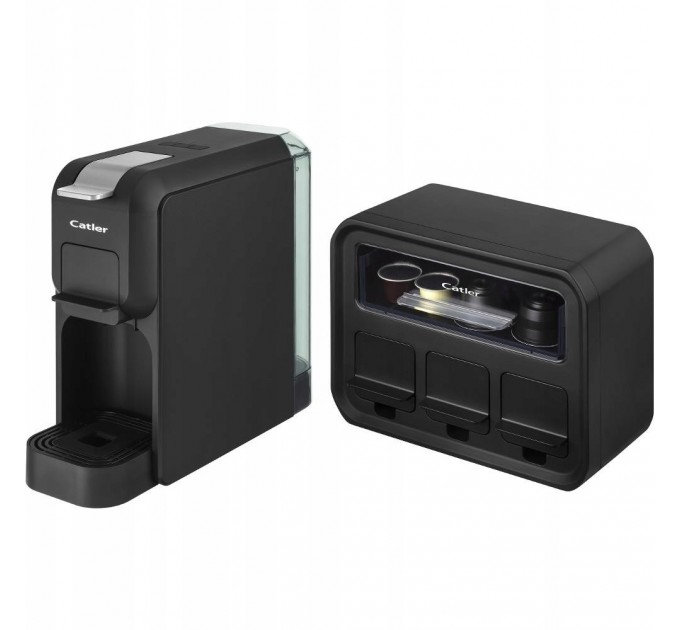 Кофеварка Catler капсульная Porto, 0.8л, капсулы, молотый кофе, + бокс для адаптеров и капсул, черный