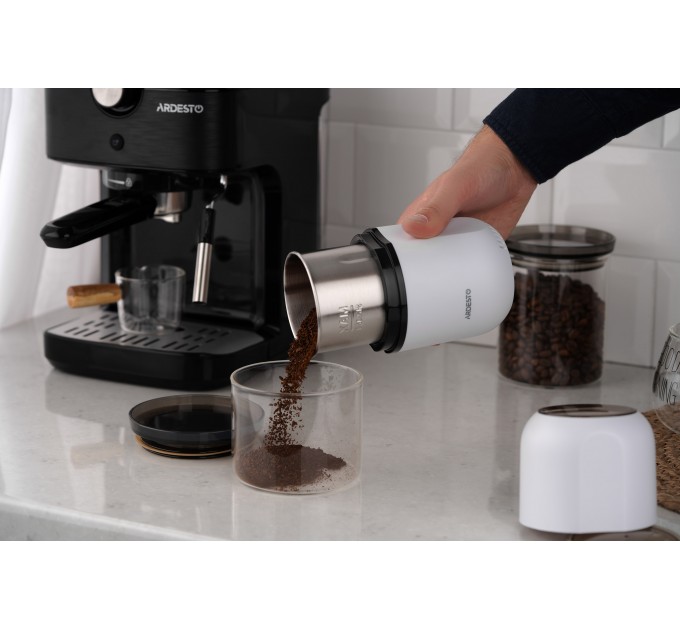 Кавомолка ARDESTO роторна 150Вт, об'єм зерен-80г, пластик, білий