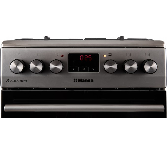 Плита Hansa комби, 65л, 50x60см, дисплей, конвекция, чугун, нерж