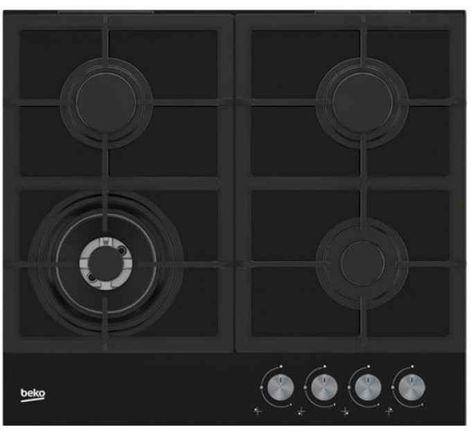 Варильна поверхня Beko газова, 60см, чавун, чорний