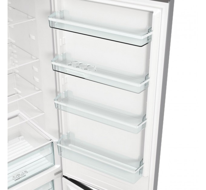 Холодильник с нижн. мороз. камерой Gorenje, 200х60х60см, 2 дв., 235(96)л, А++, NoFrost+, Зона св-ти, серый