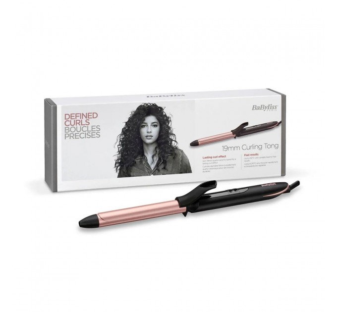 Плойка Babyliss, 37Вт, темп.режимів-6, D -19mm, 160-210С, термо килимок, кварц, кераміка, чорно-рожевий