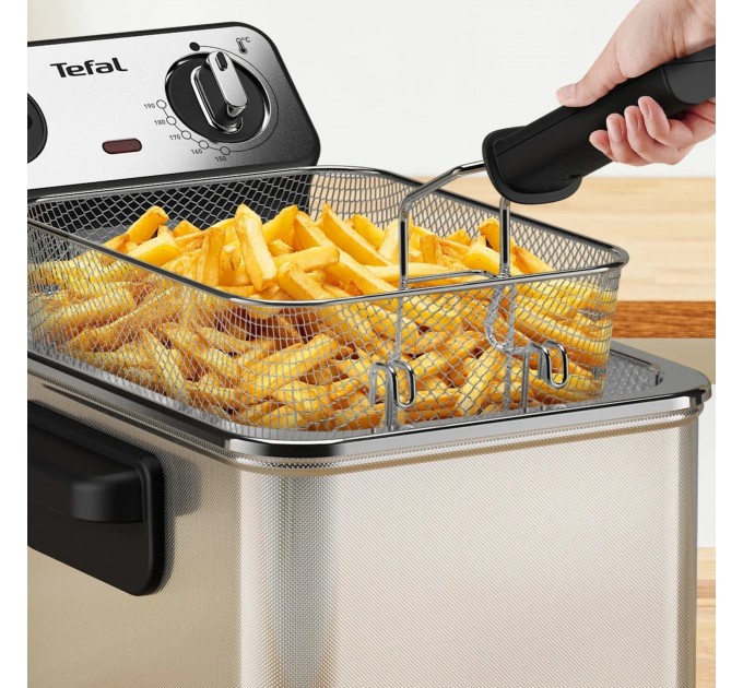 Фритюрниця Tefal Filtra Pro, 2400Вт, ємність-3л, механічне керув., від 150°C до 190°C нержавіюча сталь, черный
