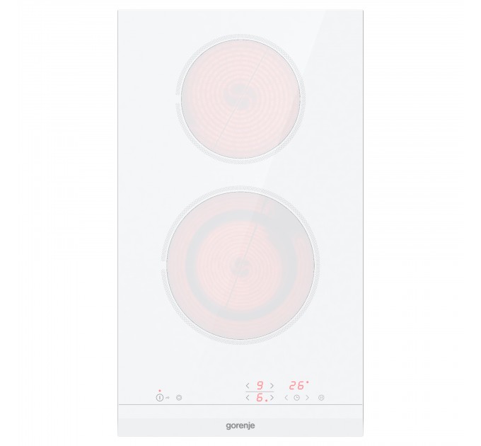 Варильна поверхня Gorenje електрична склокерамічна, 30см, Доміно, білий