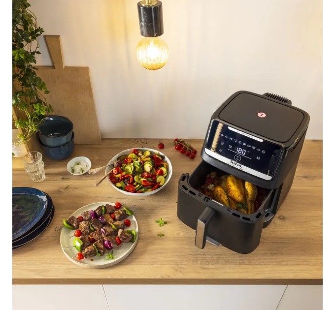 Мультипечь Tefal Easy Fry Silence XXL, 1800Вт, чаша-7л, сенсорное управл., пластик, черный