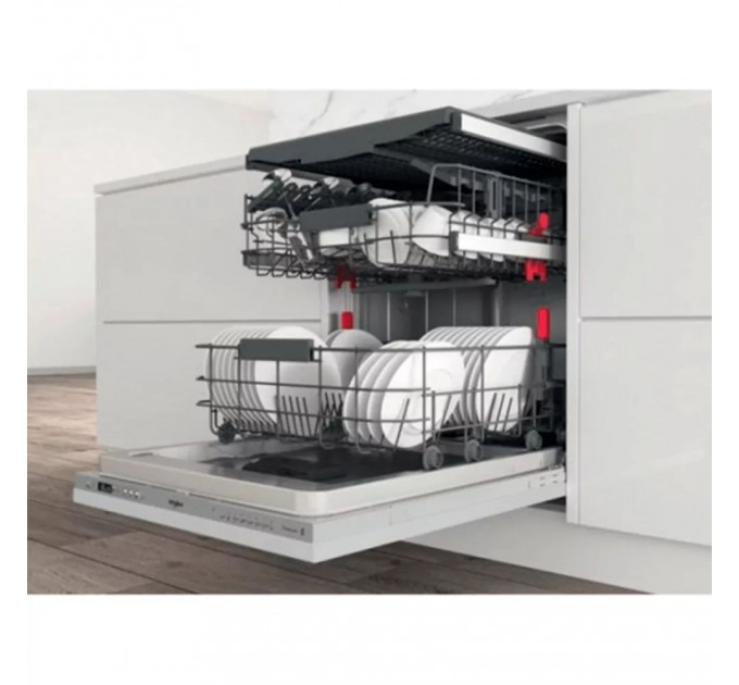 Посудомоечная машина Whirlpool встраиваемая, 14компл., A+++, 60см, дисплей, инвертор, 3я корзина, белый