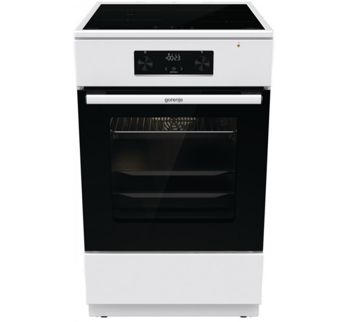 Плита Gorenje электрическая индукционная, 70л, 50x60см, дисплей, программатор IconLed, обьединение комфорок, белый