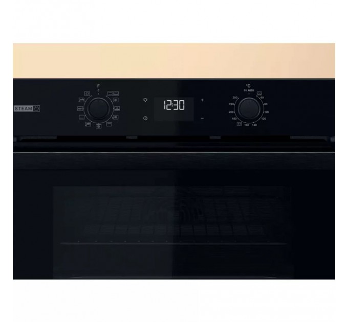 Духовой шкаф Whirlpool электрический, 71л, A+, дисплей, конвекция, телескопические направляющие, пар, черный