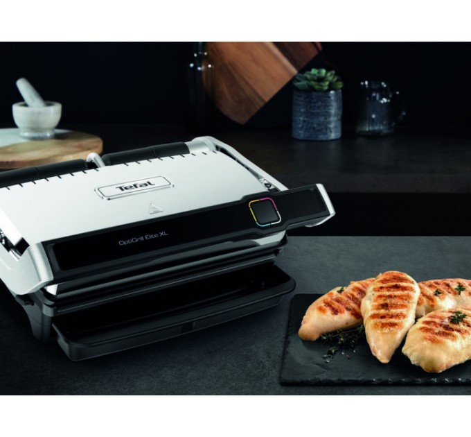 Гриль Tefal прижимний OptiGrill Elite XL 2200Вт, темп. режимів-16, з`ємні пластини, метал