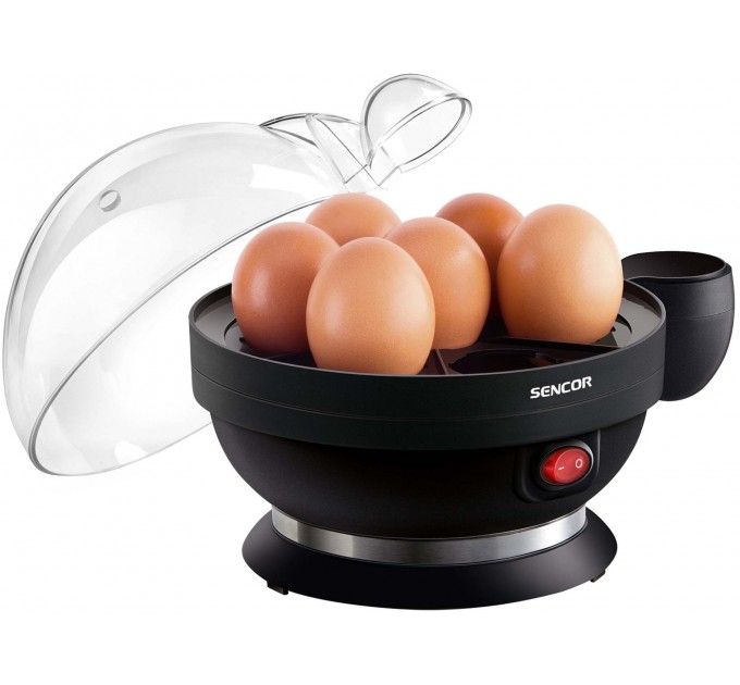 Яйцеварка Sencor, 380Вт, механічне керув., 3 рівня приготування, на 7 яєць, пластик, чорний
