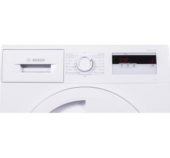 Сушильная машина Bosch тепловой насос, 8кг, A+, 60см, дисплей, белый