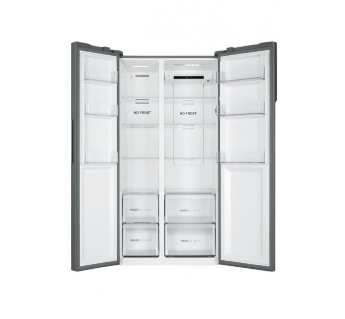 Холодильник Haier SBS, 177.5x90.8х64.7, холод.отд.-337л, мороз.отд.-177л, 2дв., А++, NF, инв., дисплей, cеребристый