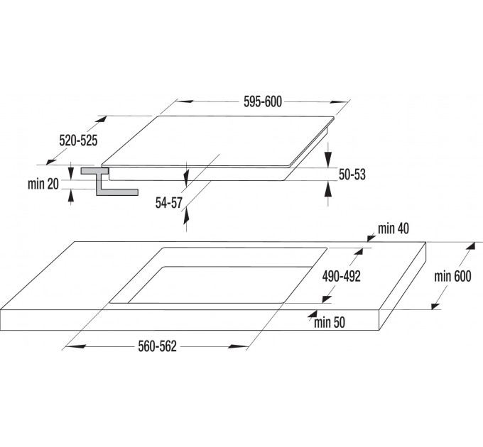 Комплект Gorenje (духовка + поверхность стеклокерамич. BO6737E02X - нерж. + ECT41SC - чорна), 738881