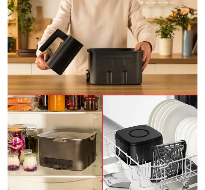 Мультипечь Tefal Easy Fry Silence XXL, 1800Вт, чаша-7л, сенсорное управл., пластик, черный