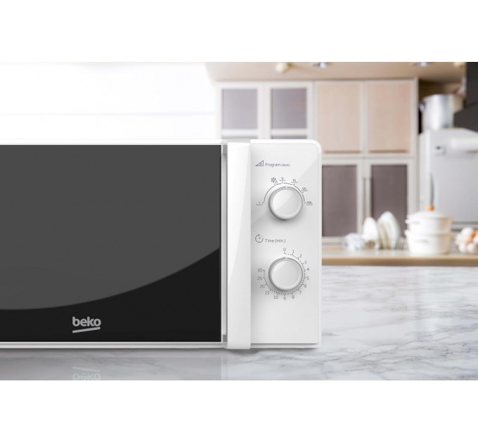 Микроволновая печь Beko, 20л, мех. управл., 700Вт, белый