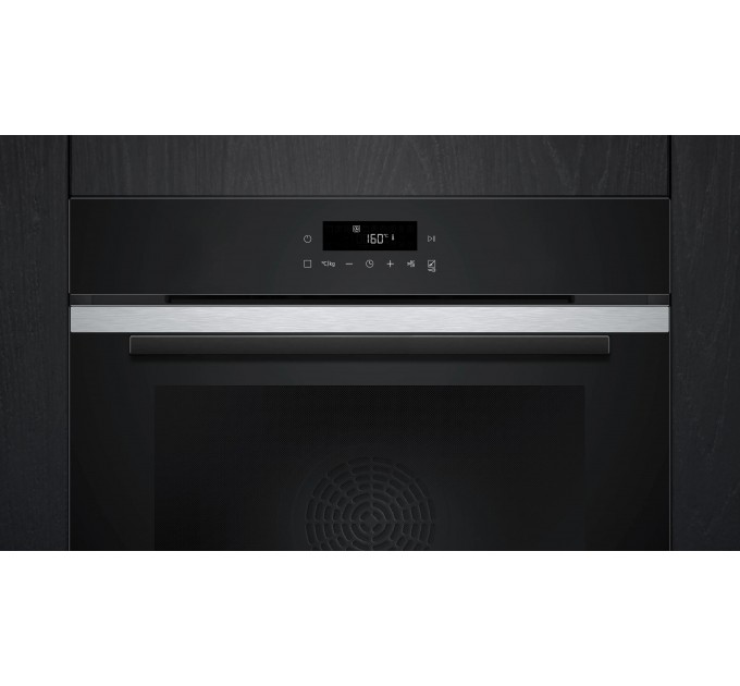 Духова шафа Siemens електрична, 71л, A+, дисплей, конвекція, піроліз, телескопічні направляючі, нержавіюча сталь