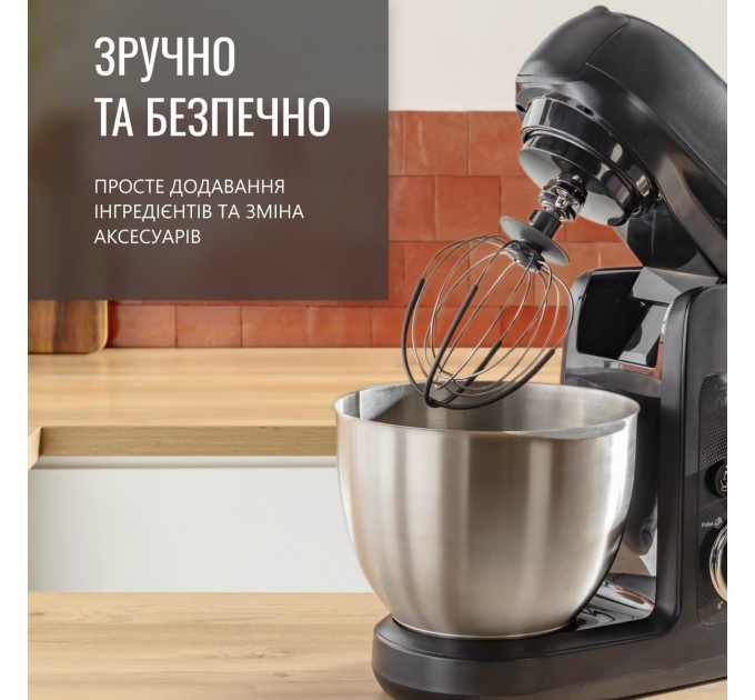 Кухонная машина Tefal Bake Partner 1100Вт, чаша-металл, корпус-пластик, насадок-6, черный