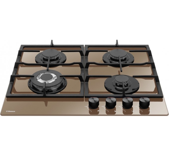 Варочная поверхность Hansa газ на стекле, 59см, чугун, бежевый