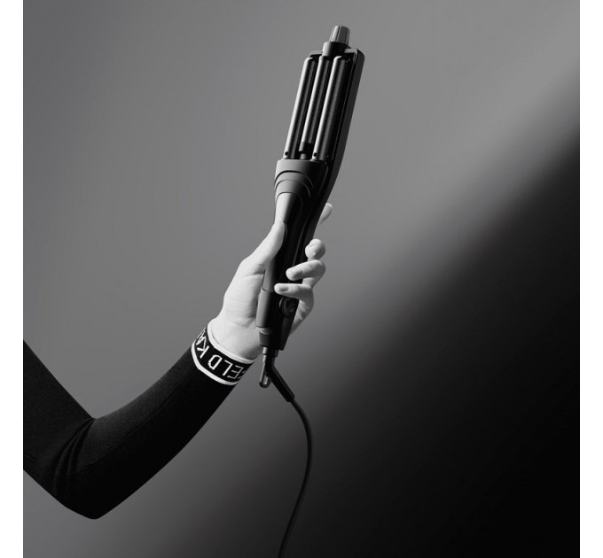 Плойка Rowenta Karl Lagerfeld Waves Addict Hair Waver для волн , >230Вт, темп.режимов-6, 120-210С, вращение, керам., черн.