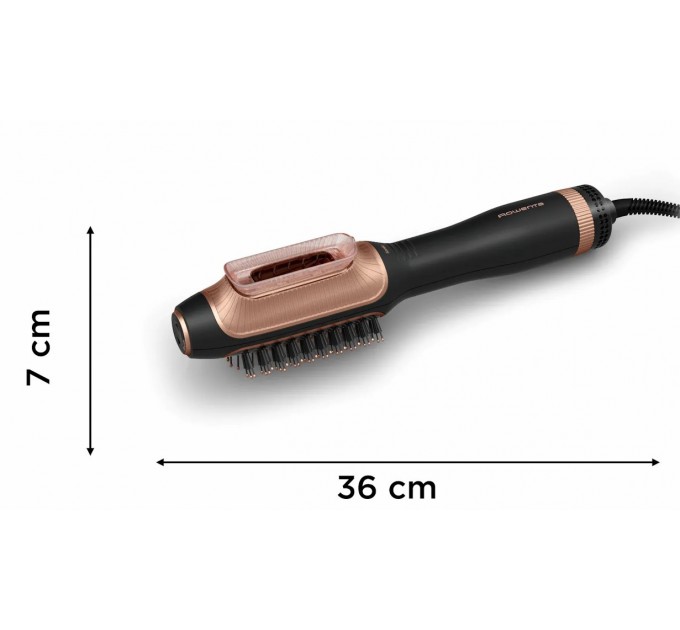 Фен-щітка Rowenta Reverso Dry&Brush 2в1, 1200Вт, 3 режими, іоніз-я, хол. обдув, насадок-2, кераміка, чорний-золотистий