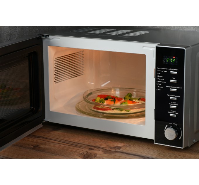 Мікрохвильова піч ARDESTO, 20л, електр.керув., 700Вт, дисплей, відкр.ручкою, сріблястий