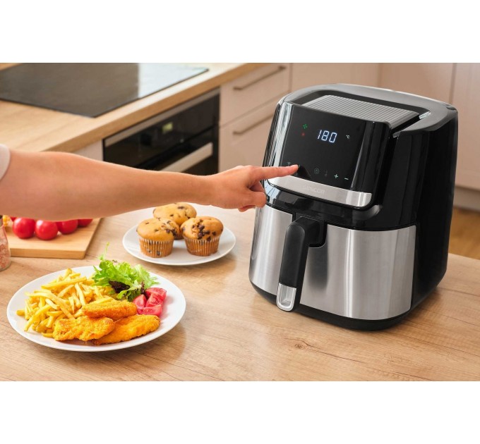 Мультипечь Sencor Vita, 1600Вт, чаша-6.5л, сенсорное управл., 10 программ, нерж. сталь, пластик, черный