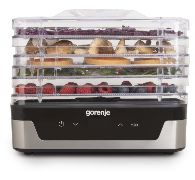 Сушка для продуктов Gorenje 240Вт, поддонов - 5x2.8см, диаметр - 29см, макс - 75°С, электр.упр., белый