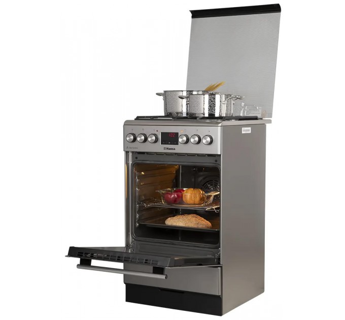 Плита Hansa комби, 62л, 50x60см, дисплей, конвекция, чугун, нерж