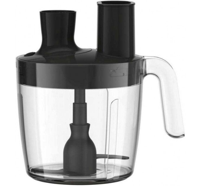 Блендер Tefal заглибний Quickchef+, 1000Вт, 4в1, чаша-800мл, чопер-500мл, кухонний комбайн 5в1, турборежим, сіро-чорний