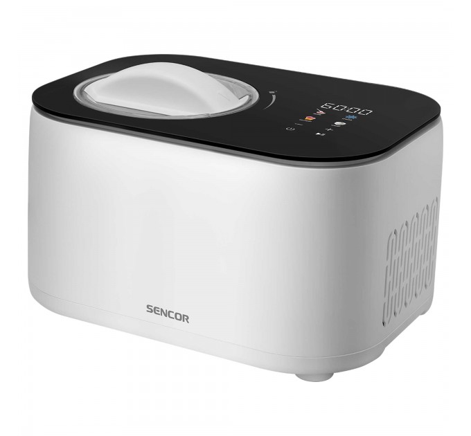 Морозивниця Sencor 100Вт, чаша-1л, час приготув.-60хв, пластик, чорно-білий