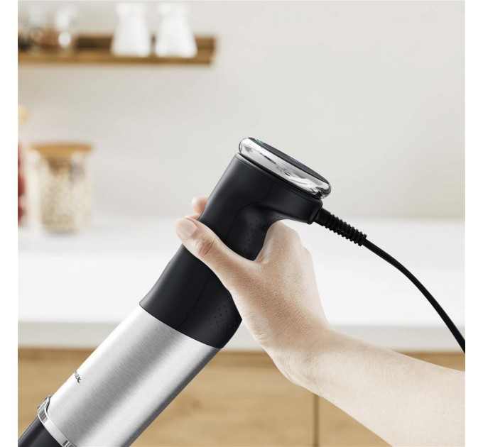 Блендер Tefal заглибний Quickchef+, 1000Вт, 4в1, чаша-800мл, чопер-500мл, кухонний комбайн 5в1, турборежим, сіро-чорний