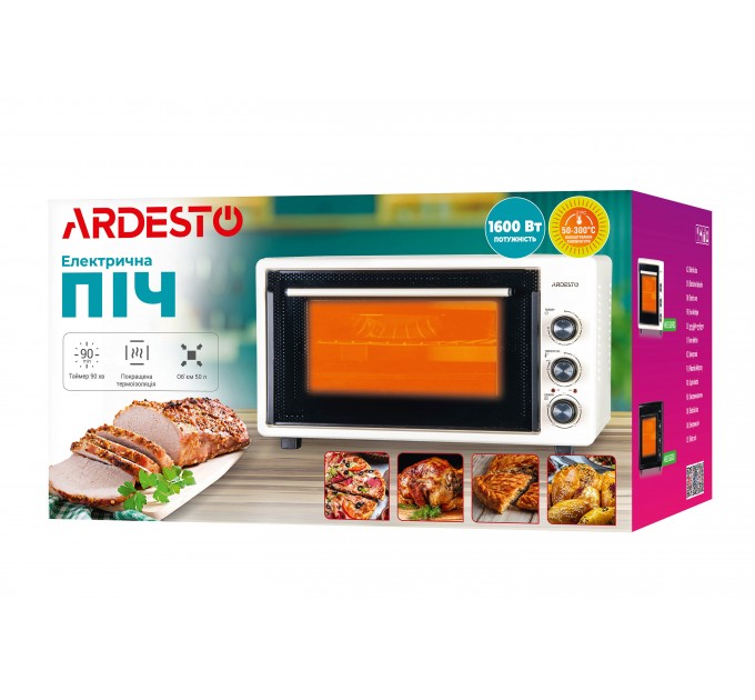 Печь электрическая ARDESTO, 50л, 1600Вт, механич., вертел, черный