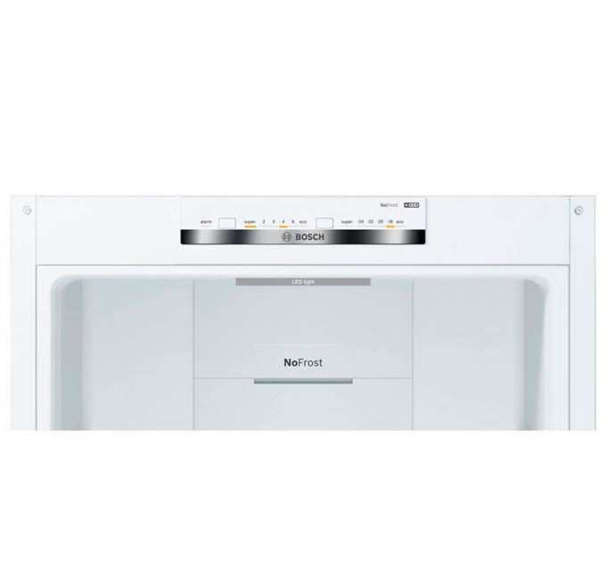 Холодильник Bosch с нижн. мороз., 203x60x67, xолод.отд.-279л, мороз.отд.-87л, 2дв., А++, NF, инв., белый